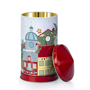 Boîte en fer blanc personnalisée, style maison de Noël, boîte en fer blanc pour bonbons, biscuits, grains de café, emballage cadeau - Product Image 3