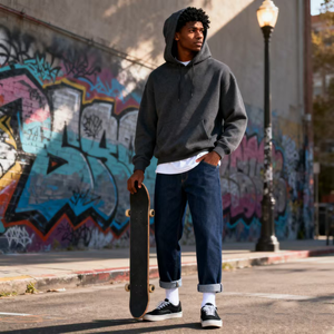 TKAN274 Design Print Hommes Surdimensionné Streetwear Hoodies De Luxe Coton À Capuche Blanc Épais Polaire Poids Lourd 450Gsm Hoodies - Product Image 3