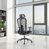 Chaise de bureau exécutive moderne et réglable en tissu, pivotante, avec design ergonomique, appui-tête réglable et accoudoirs fixes pour le travail et la maison