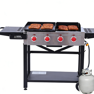 Grill Teppanyaki portable à 4 brûleurs pour usage commercial en extérieur, grill au propane pour usage intérieur en vente - Product Image 1