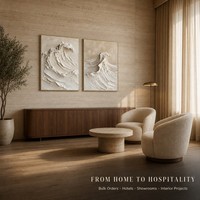 Ensemble de 2 tableaux muraux texturés 3D en relief, peinture sur toile, paysage marin, style moderne minimaliste, décoration pour la maison et l'hôtel