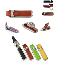 Flashdisk Kulit Mini USB 2.0 3.0 Baru 2GB 4GB 8GB 16GB 32GB 64GB 128GB dengan Gantungan Kunci dan Logo Custom untuk Hadiah