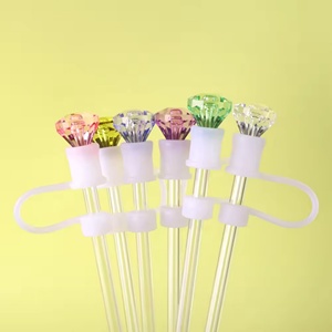 จุกปิดหลอดซิลิโคนแบบ 3 มิติ ลายเพชร ขนาด 10 มม. ใหม่ ป้องกันฝุ่น สำหรับแก้วน้ำ อุปกรณ์บาร์ เป็นมิตรกับสิ่งแวดล้อม ใช้แล้วทิ้ง ได้รับมาตรฐาน CE - Product Image 1