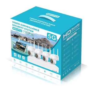 ชุด NVR อุปกรณ์ตรวจสอบความปลอดภัยแบบ8CH การเชื่อมต่อไร้สายชุดกลางคืนทรงกลมกันน้ำป้องกันฟ้าผ่า