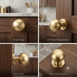 Round Cabinet Knob Matte <b>Antique</b> Finish Premium Brass Furniture Knob for Drawer Cupboard <b>Wardrobe</b> Kitchen Cabinet Hardware - Product Image 2