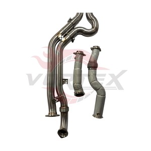 Combo Vortex S58 pour G80 M3 G82 M4, Downpipe en acier inoxydable poli miroir, bouclier thermique, X-Pipe résonné double - Product Image 3