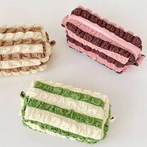 Bolsa de Maquillaje Plegable de Fábrica BSCI, con Rayas Verdes a Juego, Bolsa de Almacenamiento Premium para Artículos de Aseo, de Gran Capacidad - Product Image 1