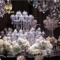 Offre Spéciale mariage décoration de la maison candélabre 15 bras décoration de table lustre en cristal pour centres de table