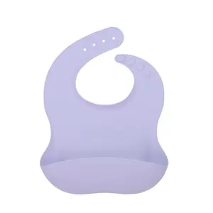 Bavaglino in Silicone impermeabile senza BPA con bavaglini in Silicone per bambini con raccoglitore di cibo forniture per l'alimentazione all'ingrosso