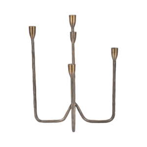 Candelabro in metallo con più bracci, design boho, per centrotavola e decorazioni per il soggiorno - Product Image 3