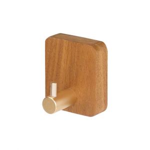 WEKIS Modern Self-Adhesive Metal Door Hanger Wall-Mounted Wood Towel <b>Hook</b> for Kitchen & <b>Bathroom</b> for Clothing Storage - Product Image 4