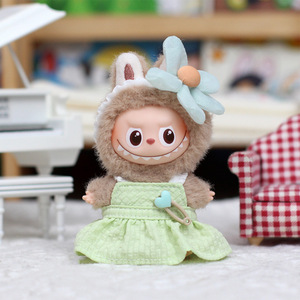 <b>Mini</b> Labubu Doll Clothes 10cm Fourth Generation Princess Hepburn Secret Code Outfit Vinyl Keychain Blind Box Fashion Toy - Product Image 3