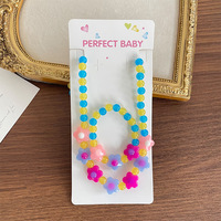 Ensemble collier et bracelet en acrylique couleur gelée coréenne, bijoux délicats pour bébé, cadeau d'anniversaire pour filles
