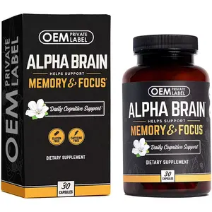 Nootropic Capsules Brain Supplement Alpha GPC, L Theanine & Bacopa Monnieri Focus Concentration Improve Memory Nootropics Brain