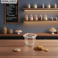 Boîte à gâteau en PET, gobelets en plastique transparent de qualité alimentaire avec couvercle pour pudding, mousse aux fruits et crème glacée