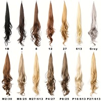 Perruque queue de cheval européenne et américaine de 32 pouces en fibre haute température, extension à enrouler pour femme, boucles magiques à appliquer, 140g, durée 6 mois
