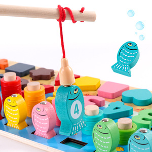 Fire Rat Children's Number Building <b>Blocks</b> Fishing Puzzle Toy 45x18x0.5cm Early Education <b>Shape</b> Matching Board for 1-3 Year Old - Product Image 4