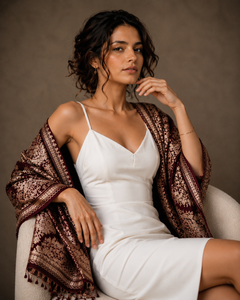 Châle classique durable en viscose brodé, imprimé numérique, à longues franges, écharpe d'hiver traditionnelle, douce, chaude, respirante et confortable - Product Image 3