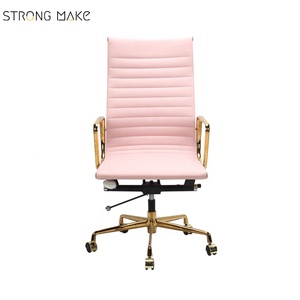 Proffesional rotary certain design Rose Gold flat setting's office chairs <span class=keywords><strong>slim</strong></span> flat setting steel chair office desk ergonomic design - Product Image 2