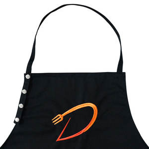 Delantal de Cocina Duradero y Ajustable con Cuello Tipo Corbata, Amplios Bolsillos Delanteros Dobles, Botón Metálico Decorativo, Uniforme de Trabajo - Product Image 2
