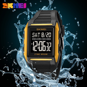 Skmei Digital Watch Men <b>Outdoor</b> Electronic Watch 50M Water Resistant Tpu Strap Multifunctional Alarm <b>Timer</b> Sport Watch - Product Image 3