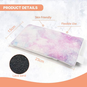 Almohadilla de calefacción para microondas con arena de <span class=keywords><strong>lava</strong></span> 100%, almohada ponderada para <span class=keywords><strong>ojos</strong></span>, compresa fría y térmica para aliviar el dolor articular - Product Image 2