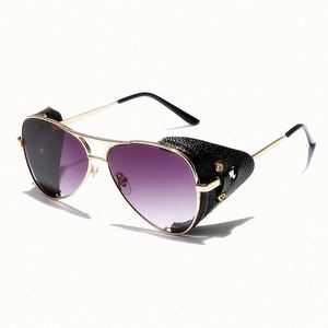 2021 New Arrivals Fashion UV400 Water Shaped <b>Sunglasses</b> Small Metal <b>Sunglasses</b> Steampunk <b>Sunglasses</b> Women - Product Image 4