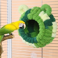 Nid d'oiseau en peluche moelleux et chaud pour l'hiver, cabane suspendue confortable, lit-cage pour perroquets, perruches, agapornis et petits oiseaux de compagnie