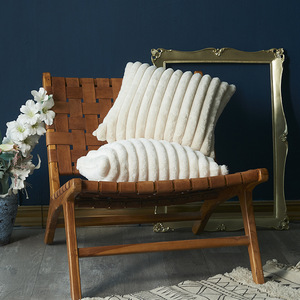 Nuova Fodera per Cuscino in Peluche Semplice e Tinta Unita, Bianca e <span class=keywords><strong>Beige</strong></span>, per Divano, Decorazione Casa, Calda per l'Inverno - Product Image 4