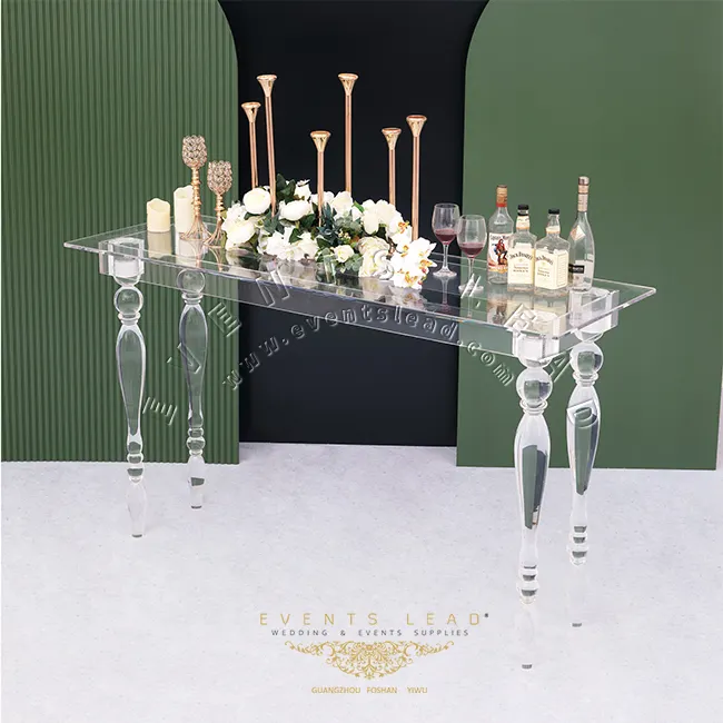Transparent Rectangle High Acrylic Bar Table Furniture For Wedding Party