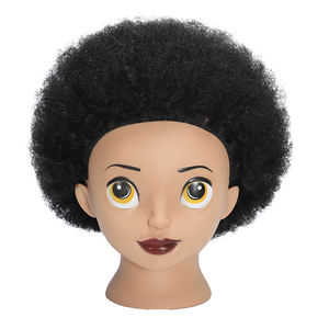 Tête <span class=keywords><strong>de</strong></span> mannequin en cheveux humains en gros, tête <span class=keywords><strong>de</strong></span> mannequin <span class=keywords><strong>de</strong></span> cosmétologie, tête d'entraînement, cheveux afro-américains, texture afro - Product Image 1