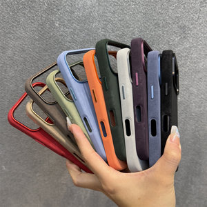 Funda de Teléfono de Lujo Magnética de PU con Tacto de Piel <span class=keywords><strong>y</strong></span> Forro de Franela de Color Puro para <span class=keywords><strong>iPhone</strong></span> 17 Air 16 15 Pro Max, en Tendencia - Product Image 5