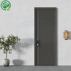 Porte d'entrée extérieure moderne et minimaliste en alliage d'aluminium moulé, antivol et étanche, pour appartements commerciaux - Product Image 1