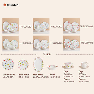 Service de table en grès floral pastoral français, motif fleurs et baies dispersées, assiettes, tasses, bol, vaisselle élégante de style européen - Product Image 2