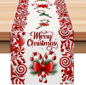 Vente en gros d'usine <span class=keywords><strong>Chemin</strong></span> <span class=keywords><strong>de</strong></span> <span class=keywords><strong>table</strong></span> <span class=keywords><strong>de</strong></span> Noël <span class=keywords><strong>de</strong></span> 72 pouces avec motif bonhomme <span class=keywords><strong>de</strong></span> <span class=keywords><strong>neige</strong></span>, poinsettia et cannes en sucre pour la saison des fêtes d'hiver et la décoration <span class=keywords><strong>de</strong></span> la maison - Product Image 3