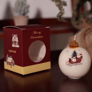 Vela Aromática Navideña Esférica con Forma de Muñeco de Nieve, Hecha a Mano, Sin Humo, Ecológica, para Decoración del Hogar en Días Festivos - Product Image 4