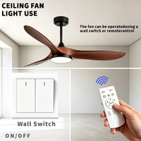 Ventilador de Techo Decorativo Eléctrico Moderno de Lujo de 46 Pulgadas con 3 Aspas de ABS en Blanco y Negro, con Luz y Control Remoto