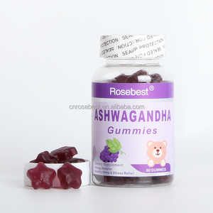 Rosebest nhãn Ashwagandha Gummies Hữu Cơ aswangdha bổ sung cho cải thiện giấc ngủ giảm căng thẳng & tâm trạng bình tĩnh - Product Image 1