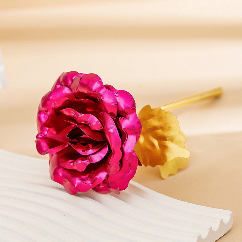 coloré 24 cm doré floral rose