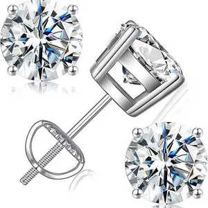 Vivo नई शैली जिया प्रमाणन 0.3-2ct d d h f vv प्राकृतिक वास्तविक हीरे के गोल कटे हुए हीरे की बालियां - Product Image 1