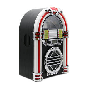 Jukebox Rétro de Bureau avec Lumières LED Colorées, Radio FM, <span class=keywords><strong>Lecteur</strong></span> <span class=keywords><strong>CD</strong></span> et Bluetooth 10 Mètres - Product Image 2