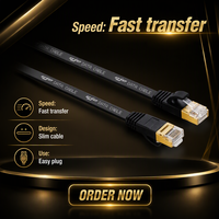 Kabel Patch Cord Cat6a Shielded FTP Ethernet LSZH Pvc Pe Jacket Tembaga Murni UTP SFTP Cat 6a Flat Network Lan Grosir 1/3/5/10m