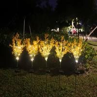 Lampu Taman Tenaga Surya LED Putih Hangat 3500K IP65 Tahan Air Sensor Cahaya Dekorasi Lanskap Luar Ruangan
