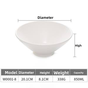 Tazón <span class=keywords><strong>de</strong></span> Ramen <span class=keywords><strong>de</strong></span> Melamina Blanca BST, Estilo Japonés, Tazón <span class=keywords><strong>de</strong></span> Plástico Irrompible para Uso Comercial en Restaurantes, Tazón para Sopa <span class=keywords><strong>de</strong></span> Fideos - Product Image 3