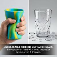 Gobelet en silicone directement de l'usine, 100% sans BPA, sans danger pour les aliments, portable, pour boissons chaudes/froides