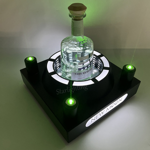 Discothèque bar métal artisanat stand d'exposition vert laser lueur LED bouteille glorifier VIP présentateur d'affichage pour Champagne XO <span class=keywords><strong>Vodka</strong></span> - Product Image 3