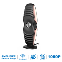Antenne TV numérique intérieure Antuko en plastique 4K 1080P avec amplificateur et base magnétique pour la réception des signaux TV