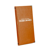 Desain Menu Kulit PU Berkualitas Tinggi, Kartu Menu 2 Panel dengan Tali Fleksibel, Buku Menu Fine Dining yang Dapat Disesuaikan