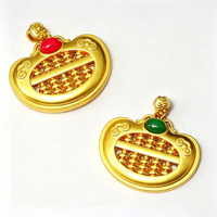 Pendentif breloque DIY en cuivre antique plaqué, style ethnique chinois vintage, creux et sculpté, motif Ruyi Abacus Lock