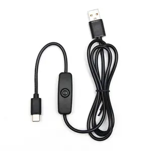 USB a male to type c male cable with On/Off Power Switch